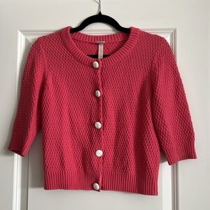 Aqua Pink Knit Cardigan